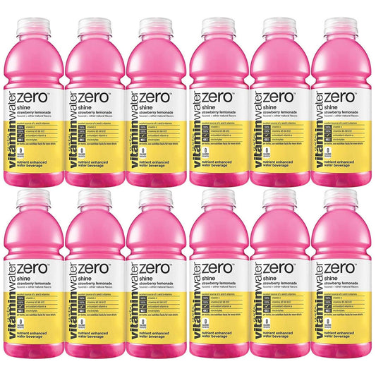 Vitamin Water Zero, Strawberry Lemonade - Shine 20oz Bottles (12-Pack)