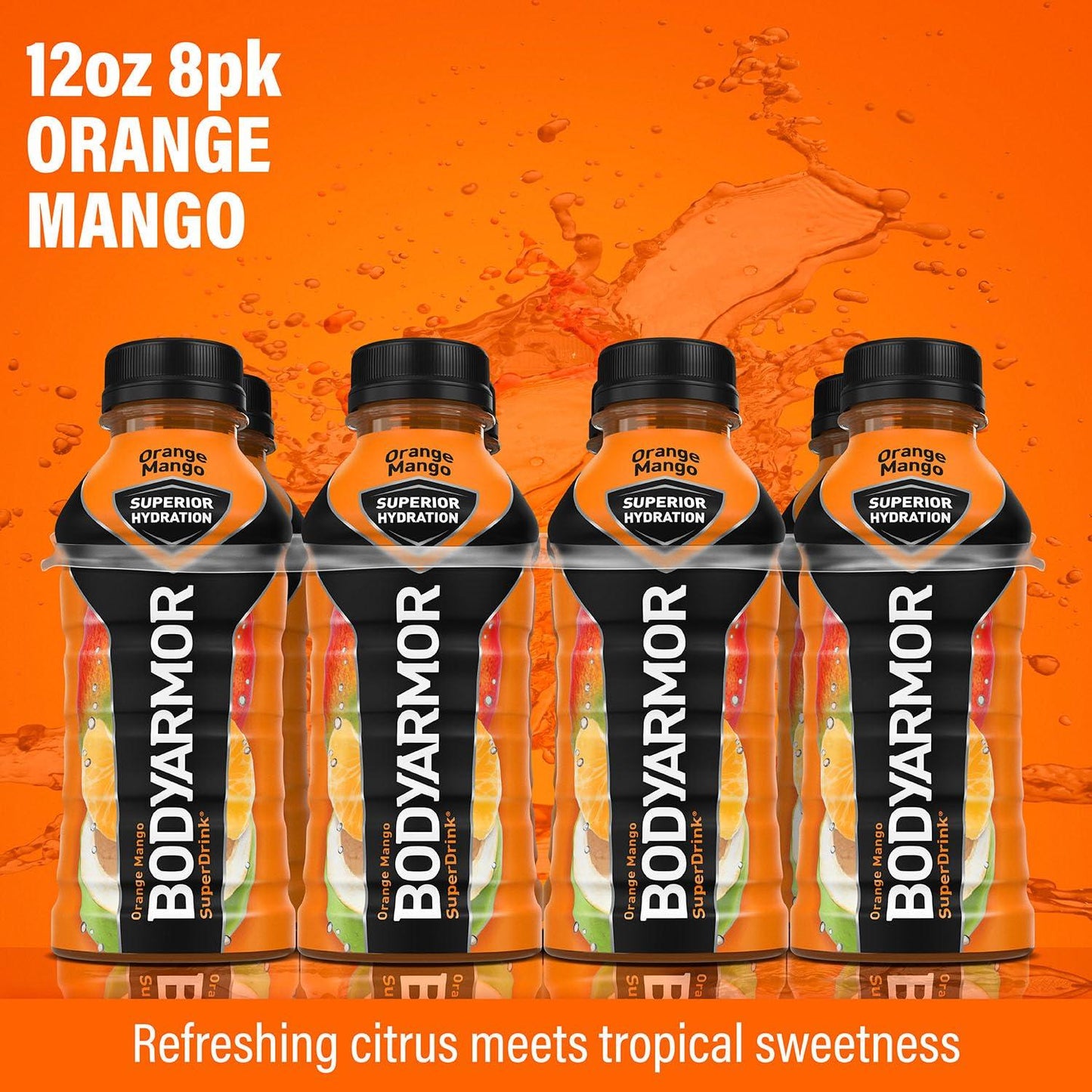 BODYARMOR Hydration Sports Drink - Orange Mango Flavor, 12 Fl Oz (Pack of 8)