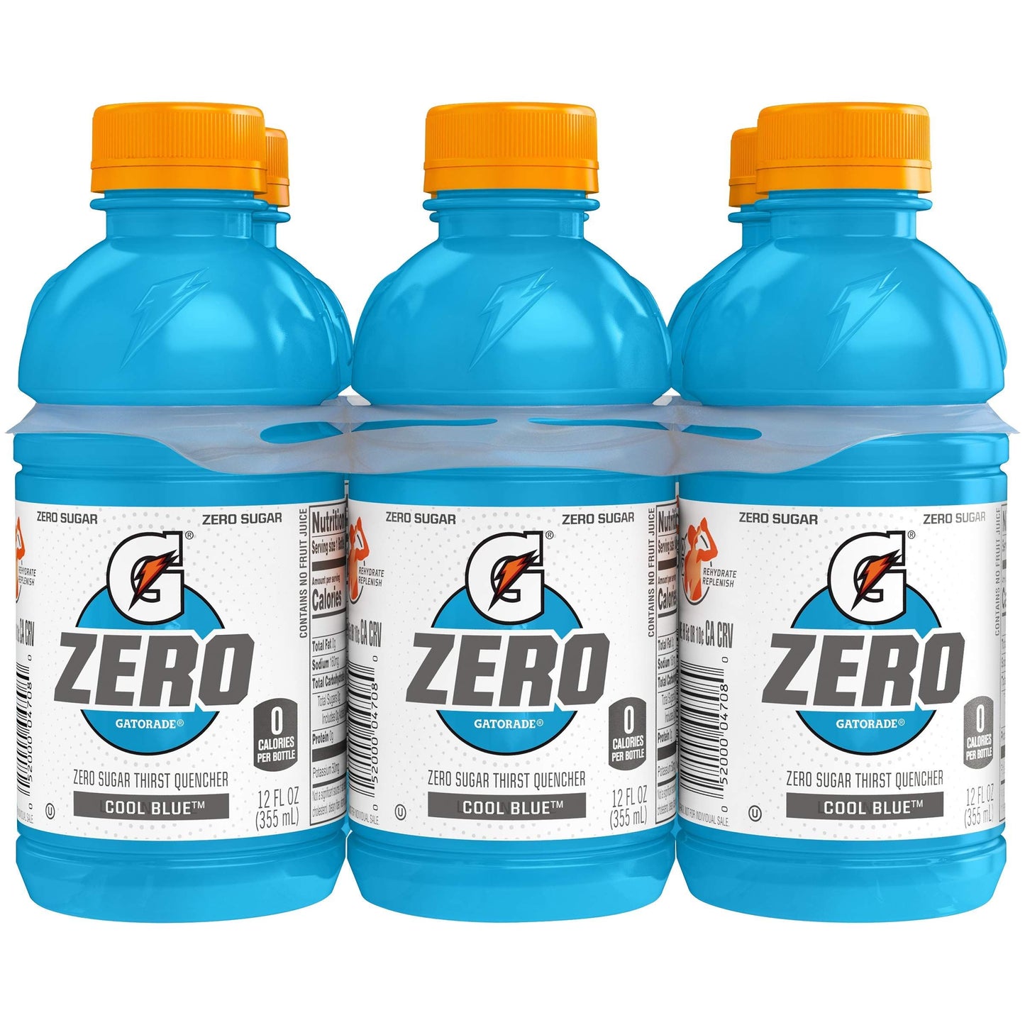 Gatorade G Zero Thirst Quencher, Cool Blue, 12oz Bottles (6 Pack)