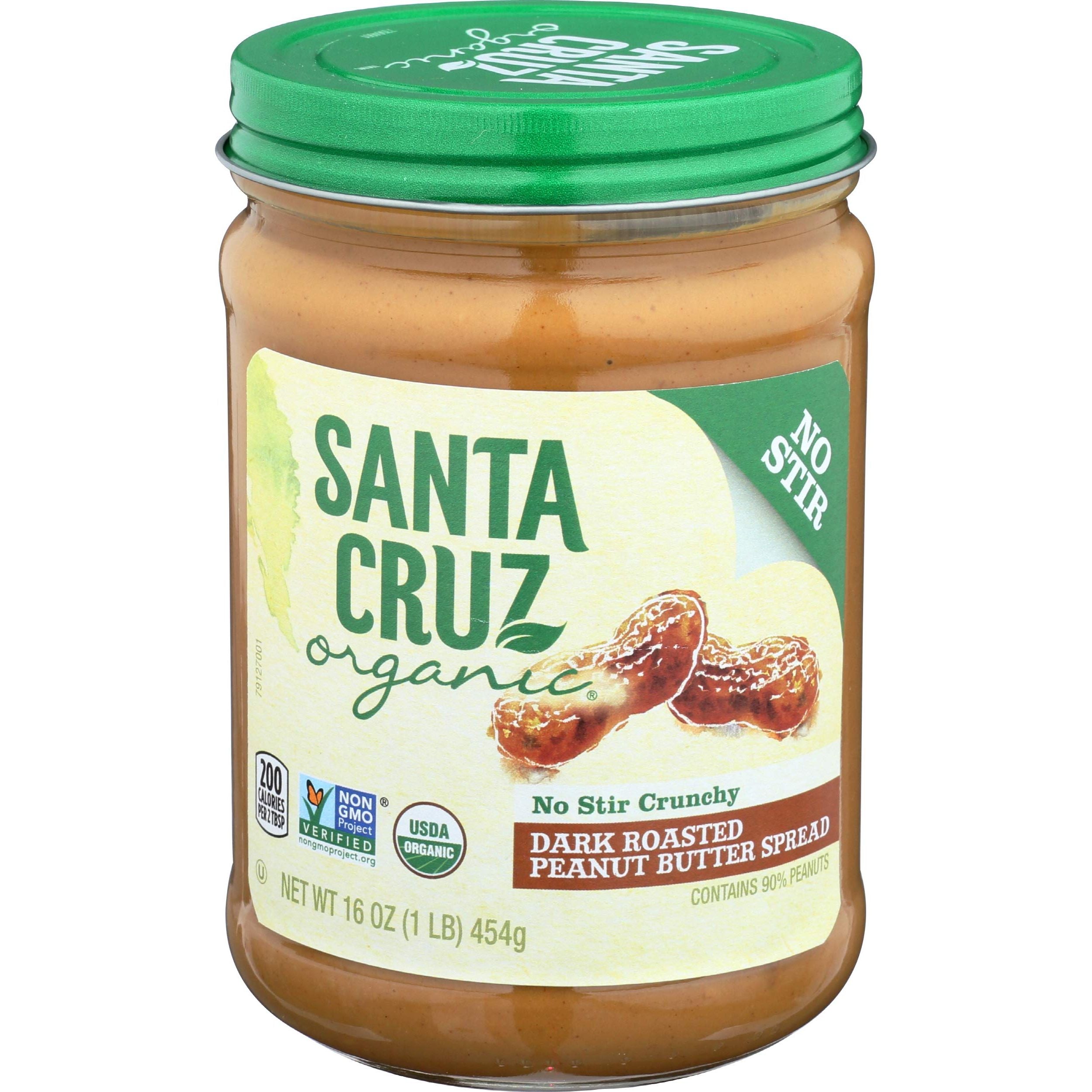 Organic Dark Roasted Peanut Butter Spread - Santa Cruz - 16 oz (Case of 6) - Santa Cruz ORGANIC