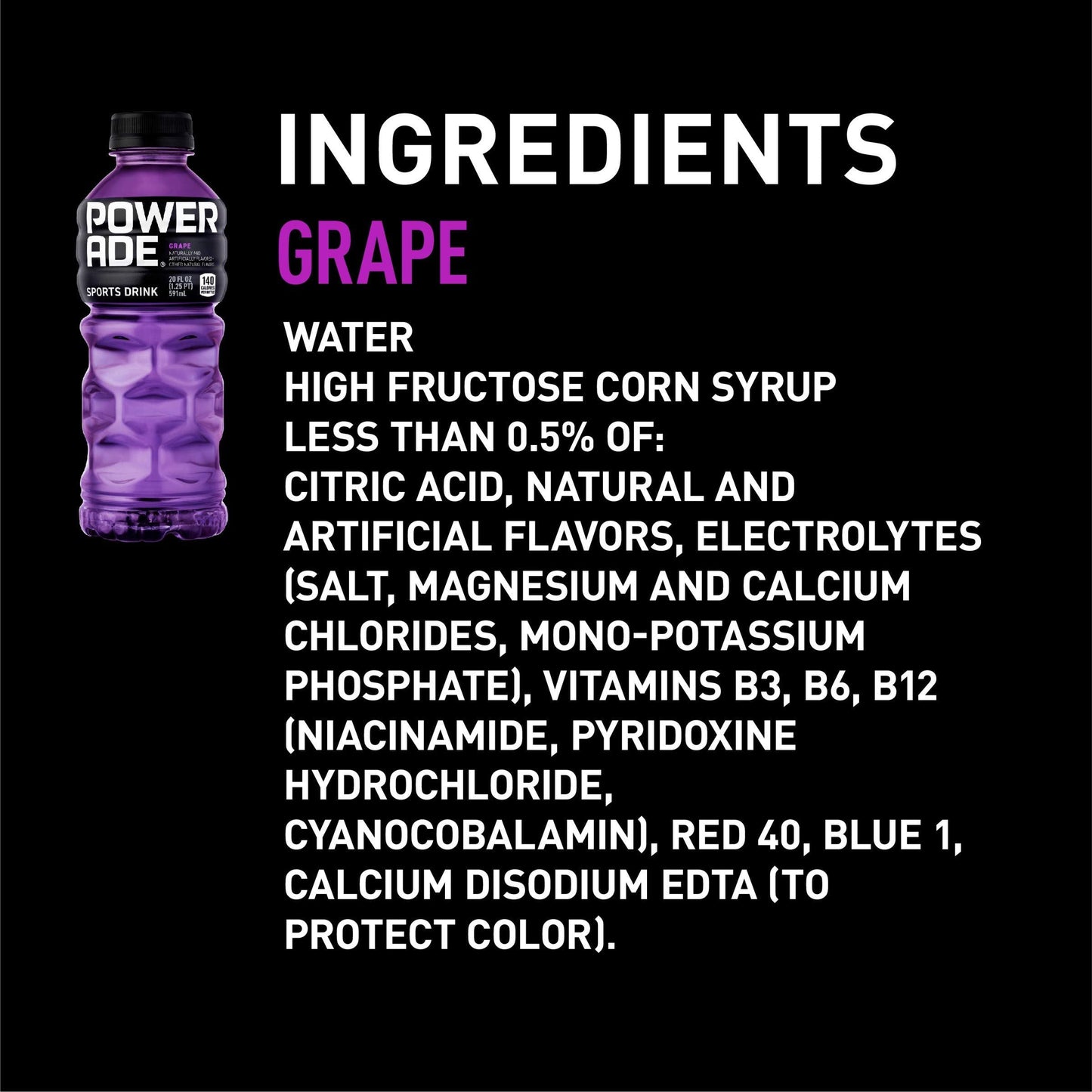 POWERADE Grape Sports Drink, 20 oz Bottles, 8-Pack