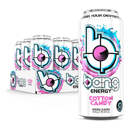 Bang Energy Cotton Candy - Sugar-Free, 16 oz Energy Drink (12-Pack)