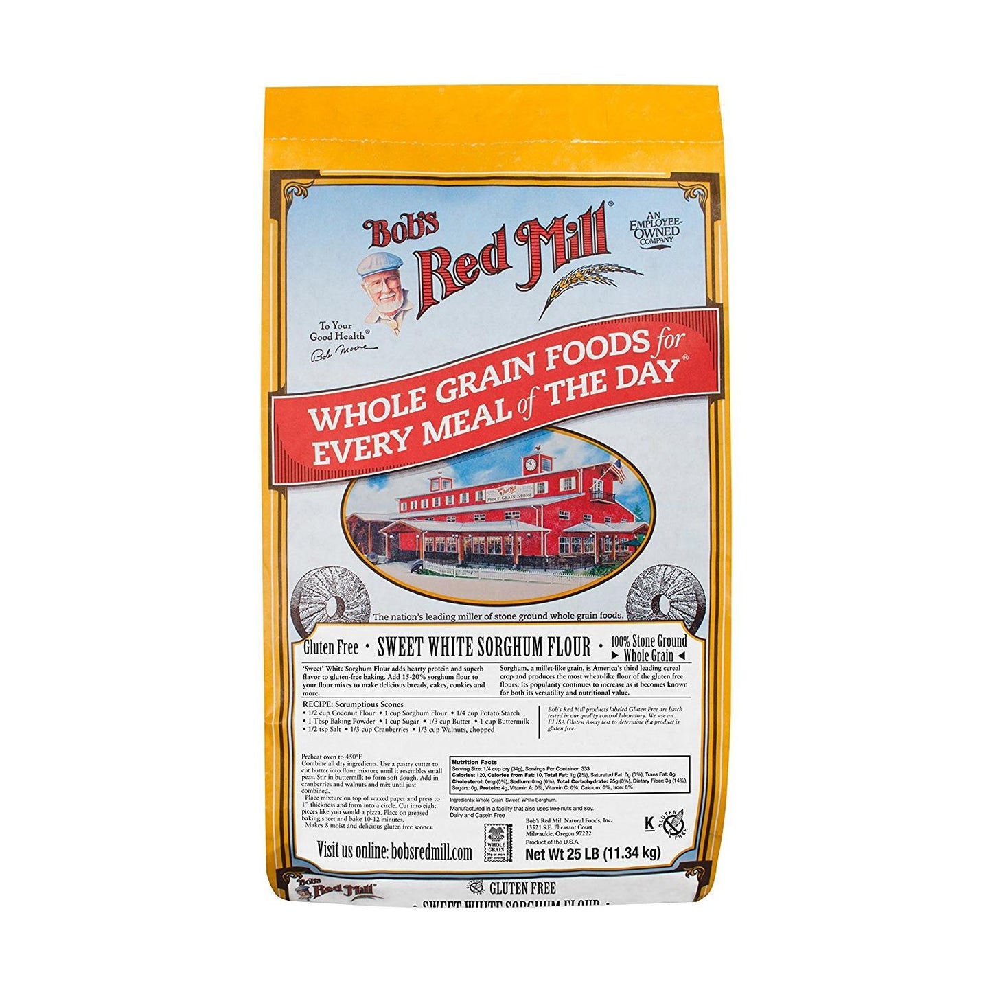 Bob's Red Mill Gluten Free Sweet Sorghum Flour - 25 lb Bulk Bag