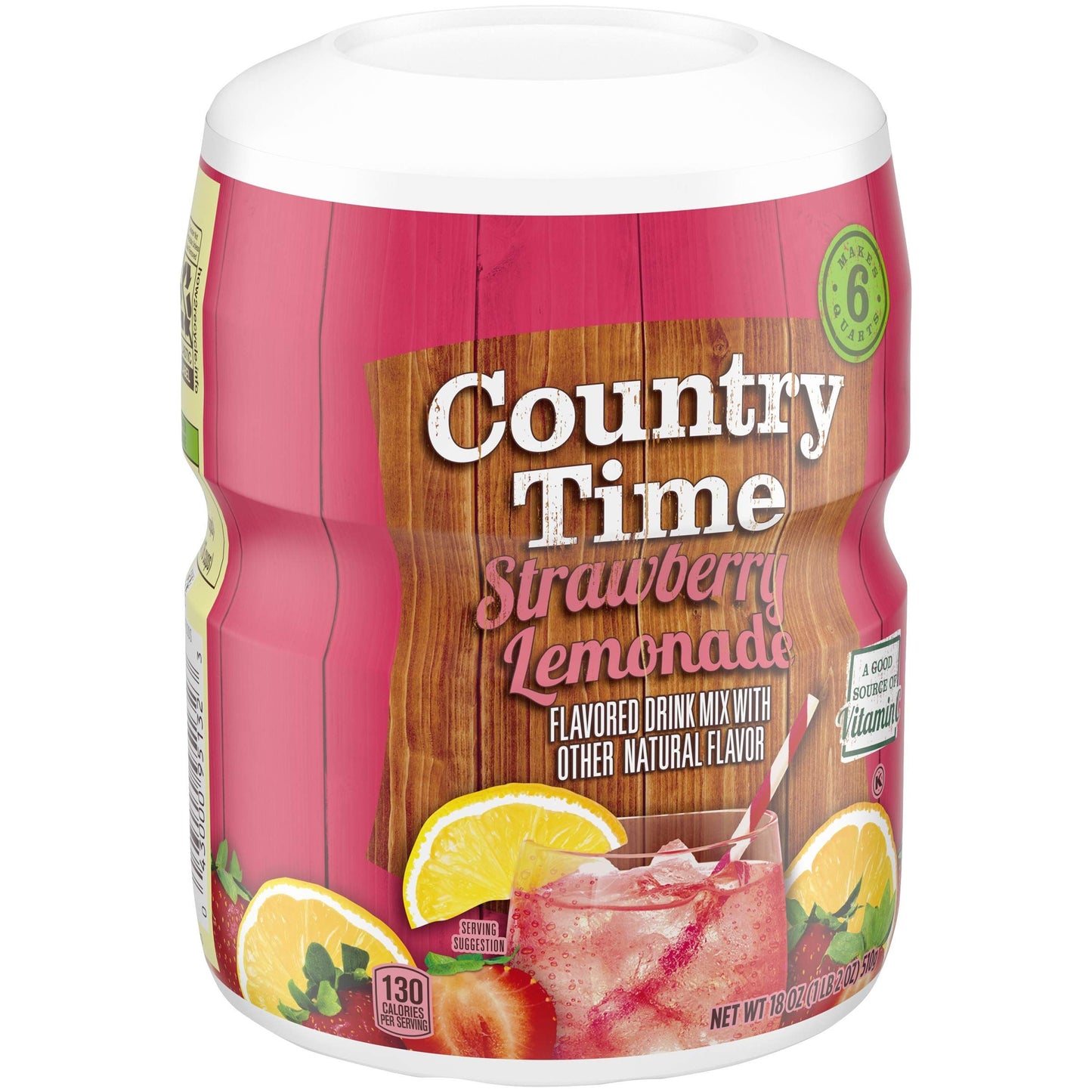 Country Time Strawberry Lemonade Drink Mix, 18 Ounce (Pack of 6)