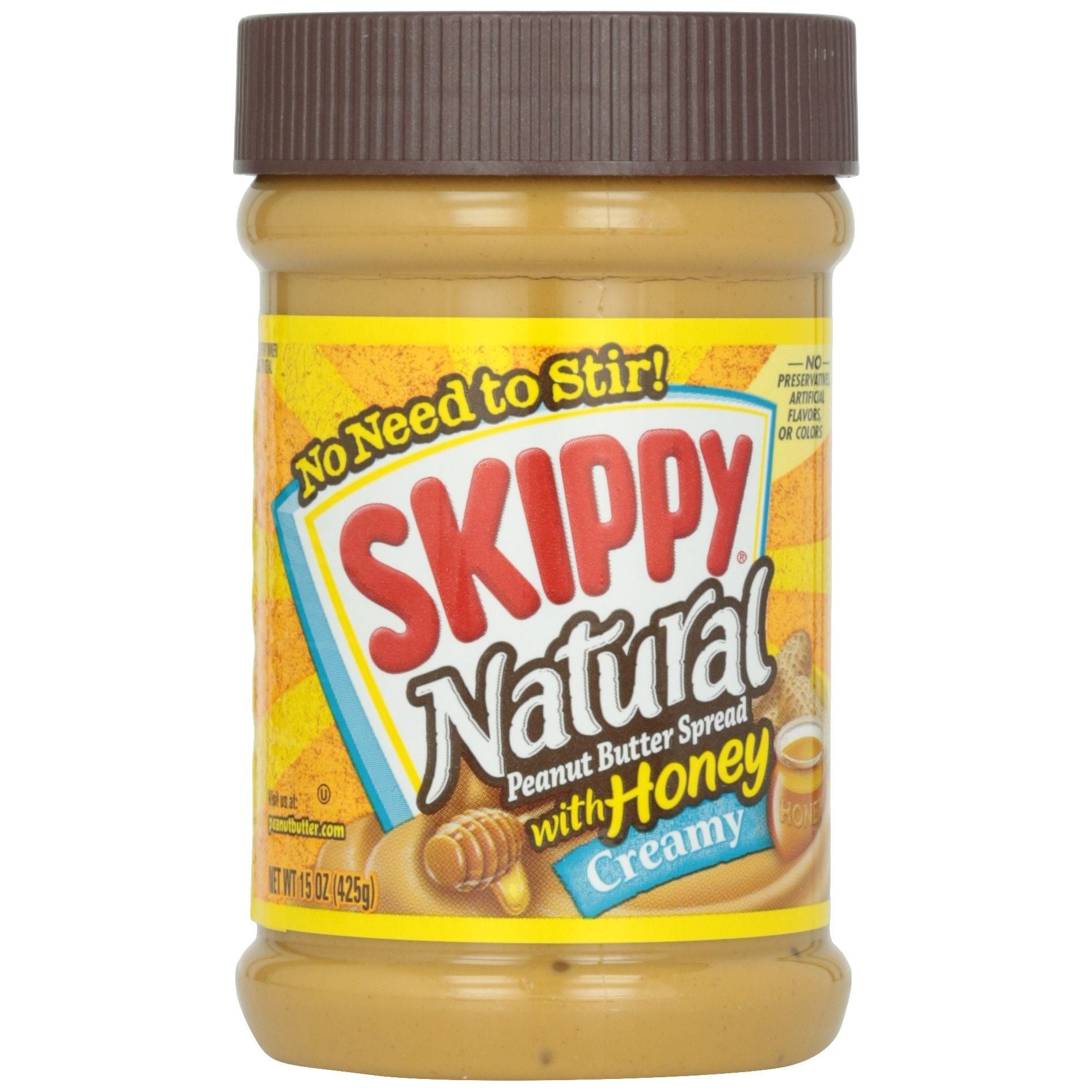 Skippy Natural Honey Peanut Butter, Creamy, 15 oz Jar - Skippy