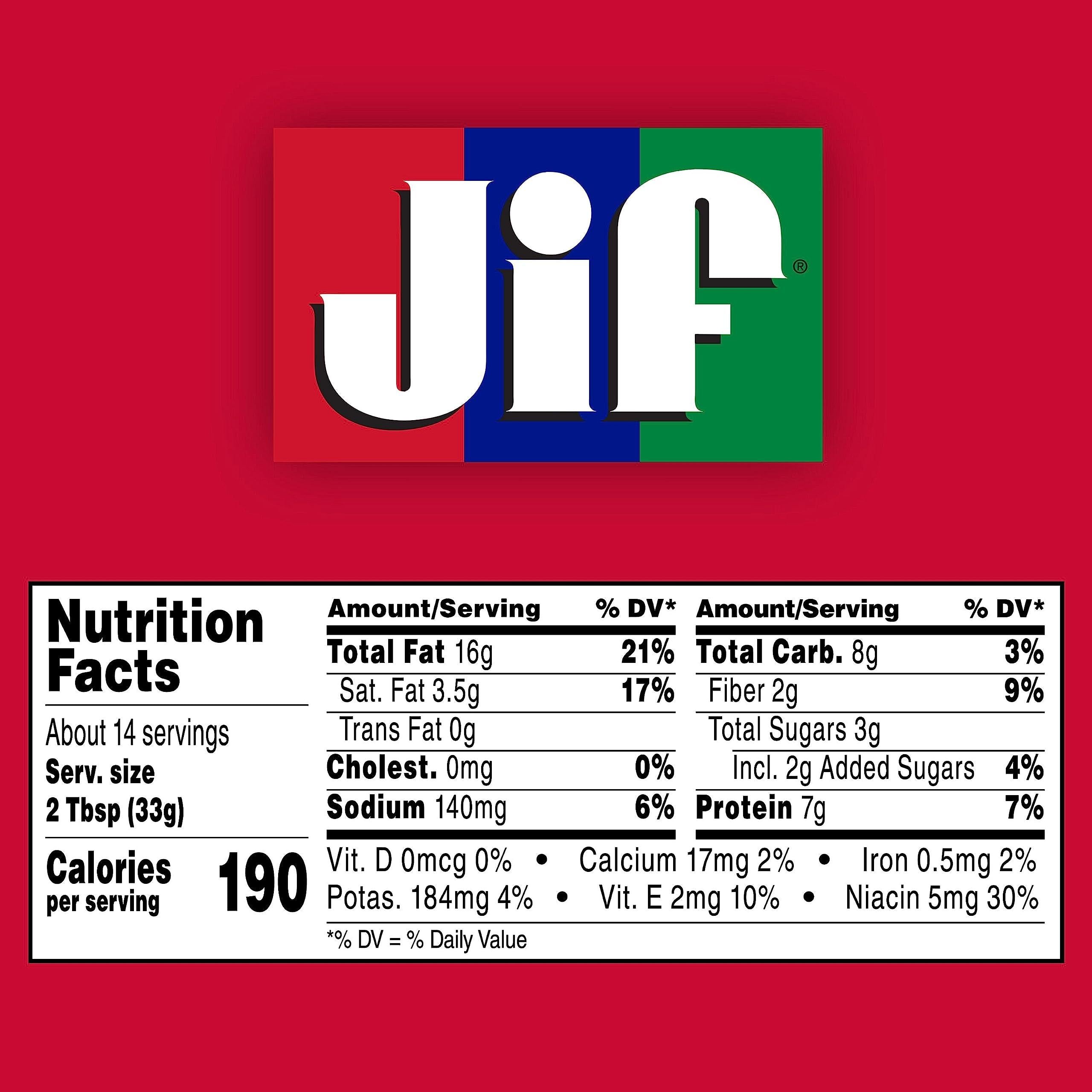 Jif Creamy Peanut Butter, Gluten-Free, 16 oz Jar - Jif