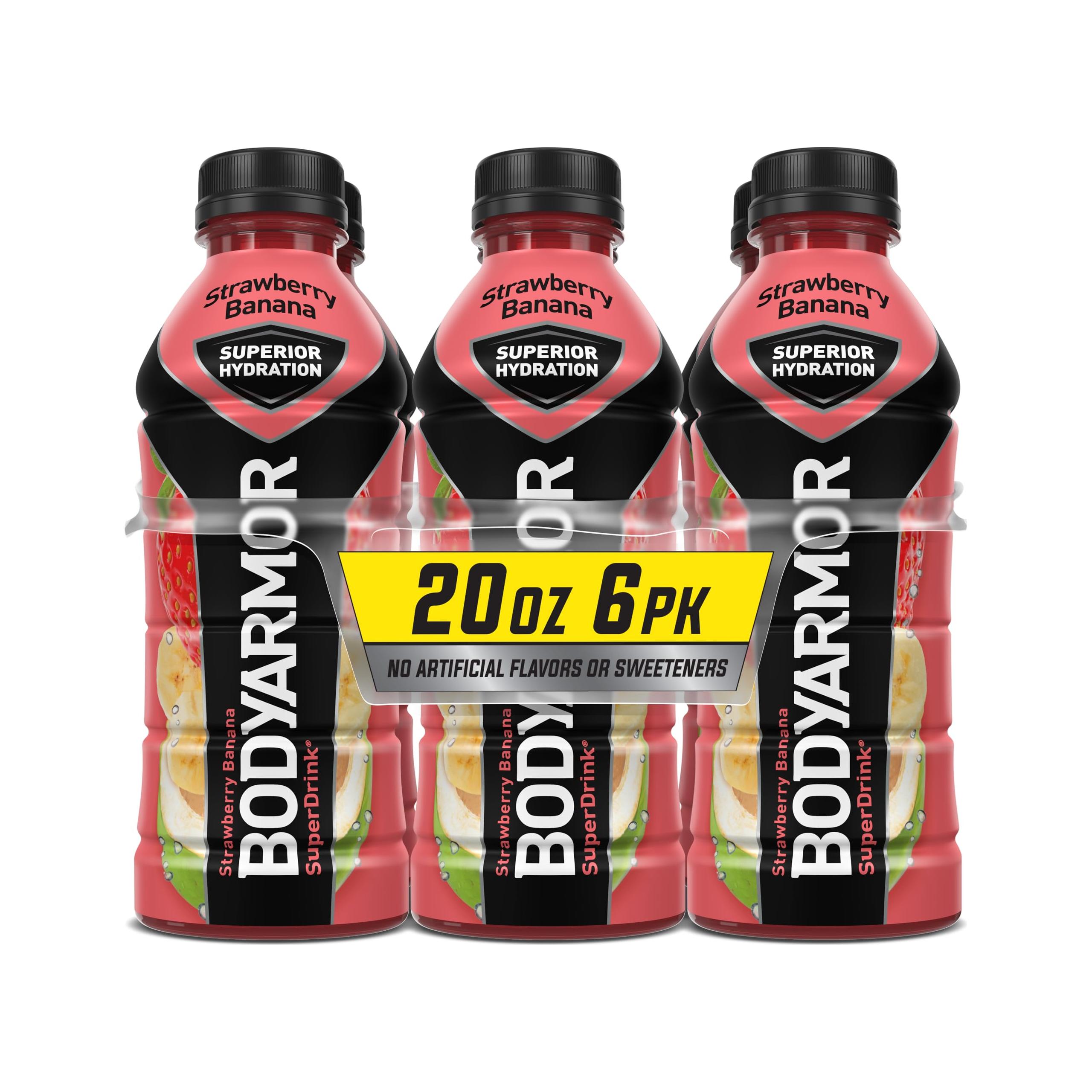 BODYARMOR Strawberry Banana Sports Drink, 20 Fl Oz, 6-Pack - Superior Hydration with Natural Ingredients - BODYARMOR