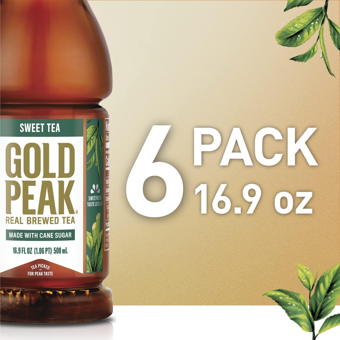 Gold Peak Tea, Sweet Tea, 16.9 fl oz, 6 Pack