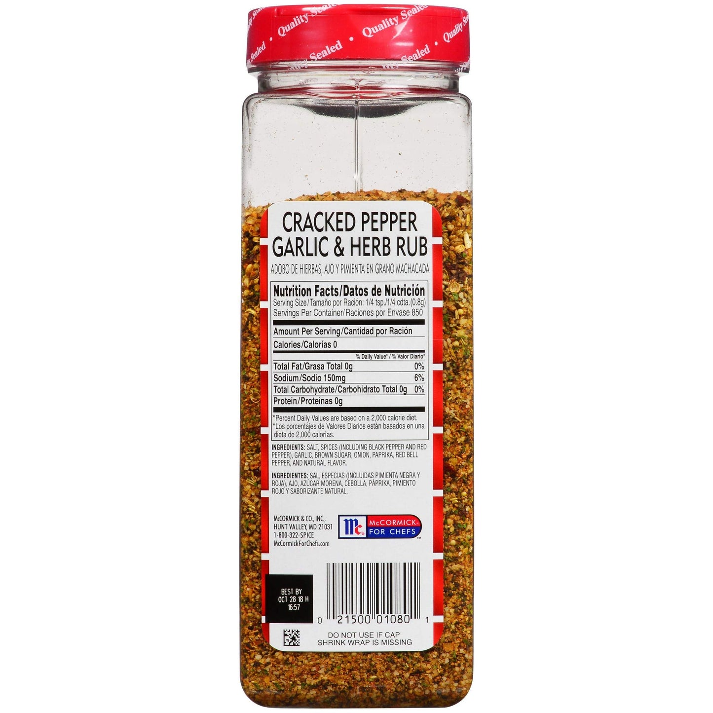 Lawry's Gourmet Cracked Pepper, Garlic & Herb Seasoning Blend, 24 Ounce