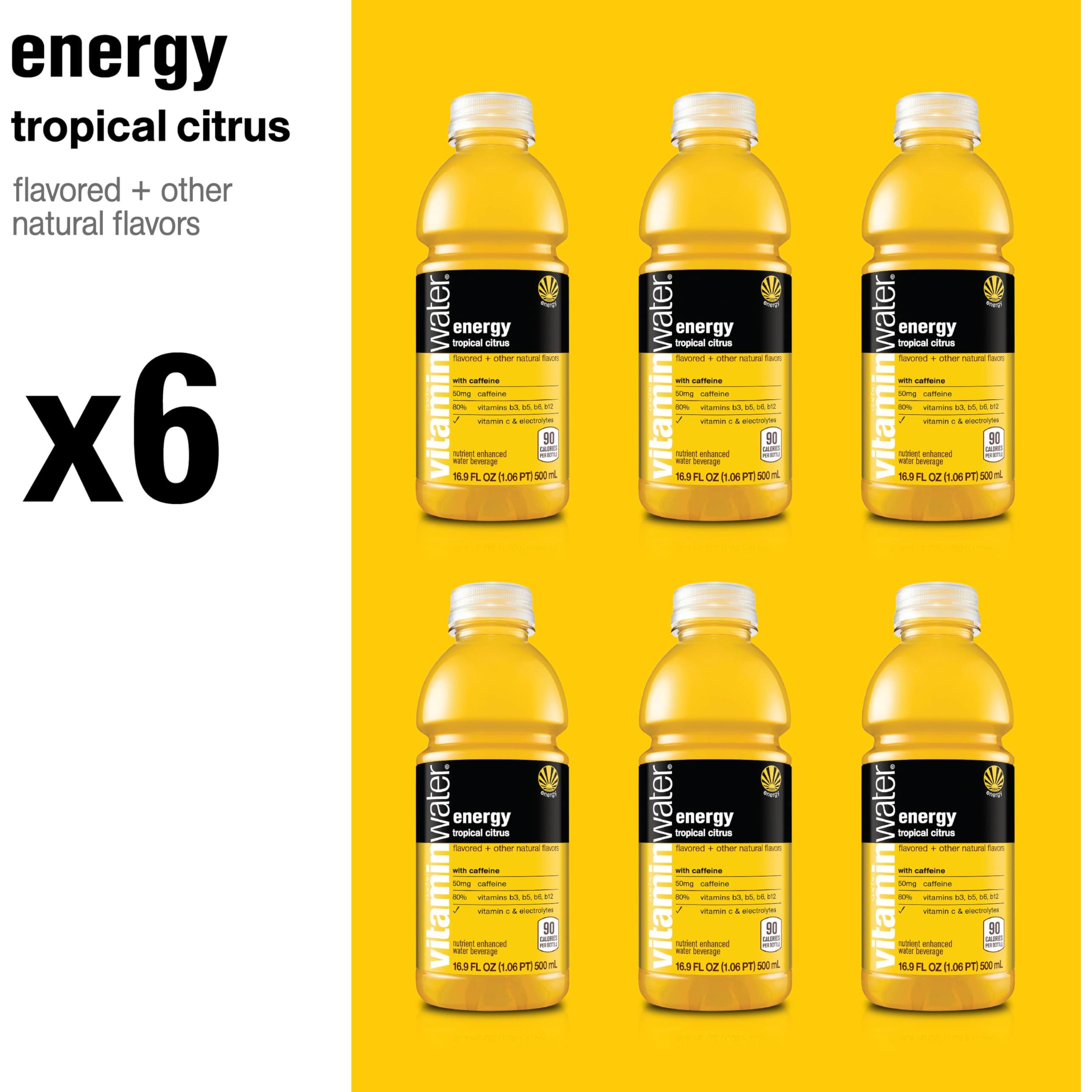 Tropical Citrus Vitaminwater Energy Pack - 6 Bottles of 16.9oz - Vitamin Water