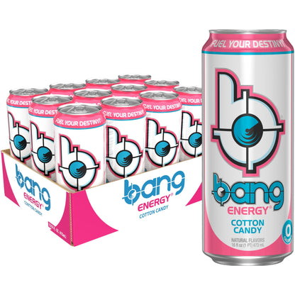 Bang Energy Cotton Candy - Sugar-Free, 16 oz Energy Drink (12-Pack)