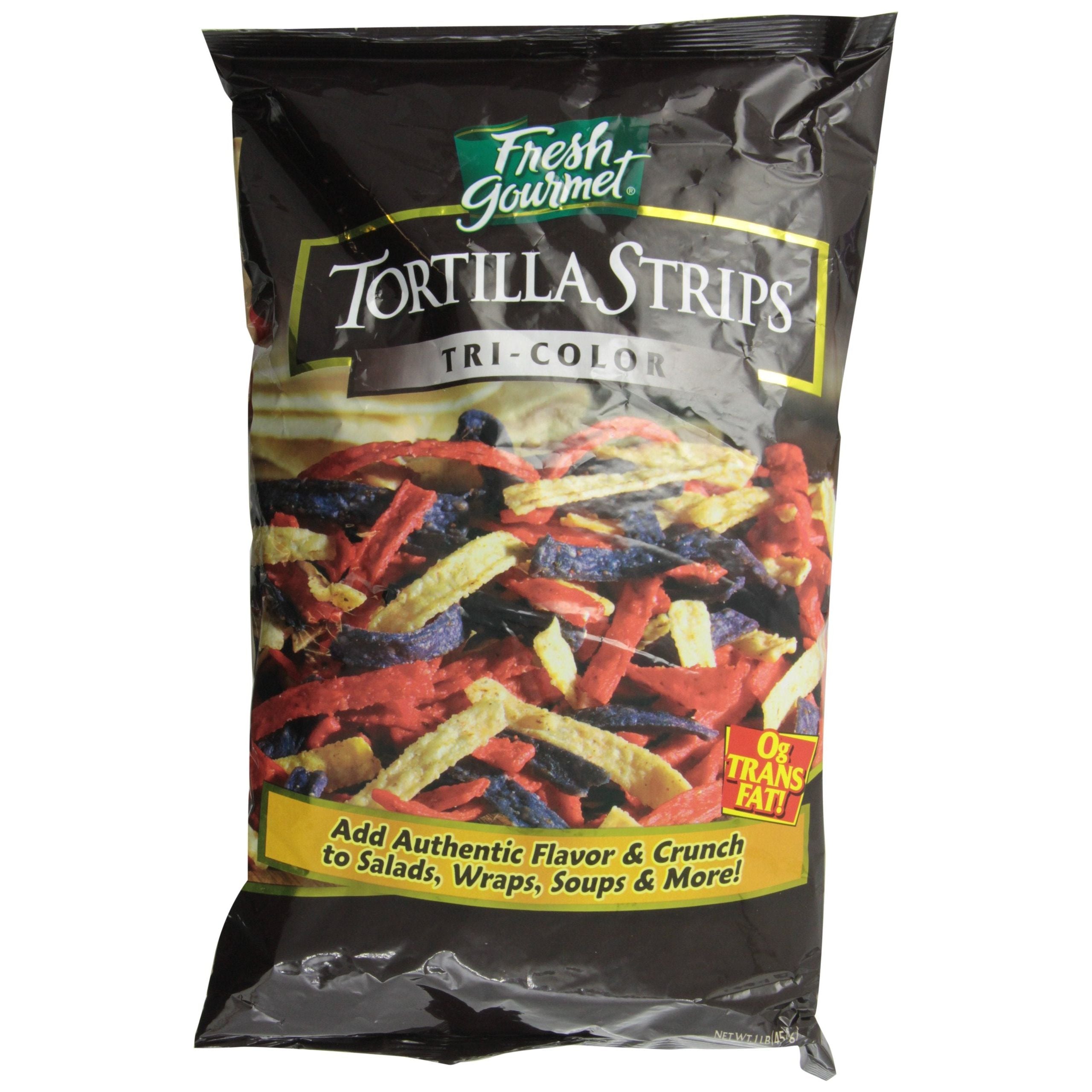 Colorful Crunchy Tortilla Strips - 1 Pound - Fresh Gormet