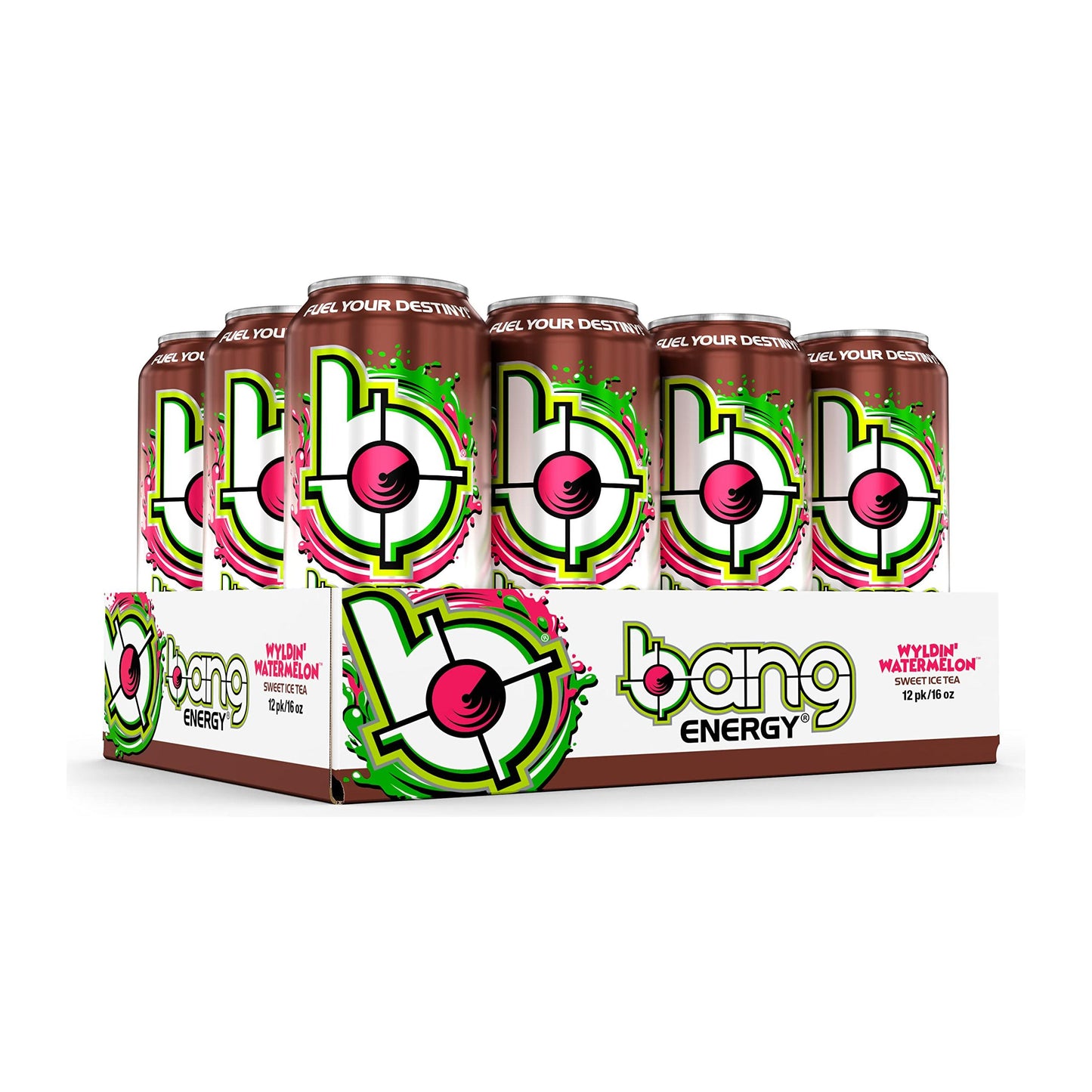 Bang Energy Wyldin’ Watermelon Sweet Tea - Sugar-Free 16oz Energy Drink (12-Pack)