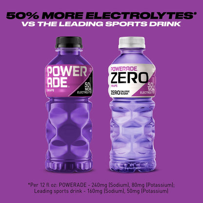 POWERADE ZERO Grape Flavor, 20 oz Bottles - 8 Pack