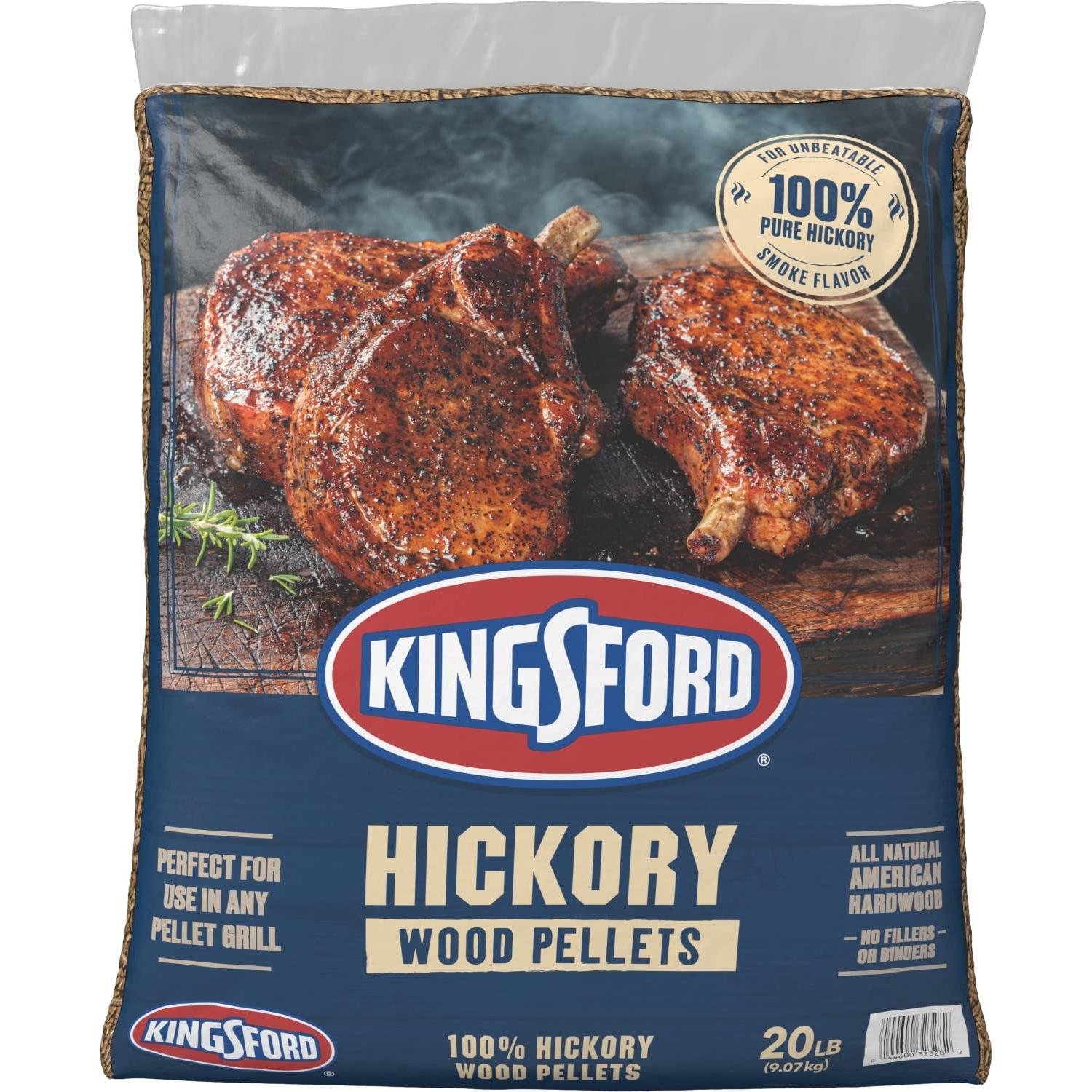 Kingsford Hickory BBQ Wood Pellets, 20 lb Bag for Pellet Grills and Smokers - Kingsford