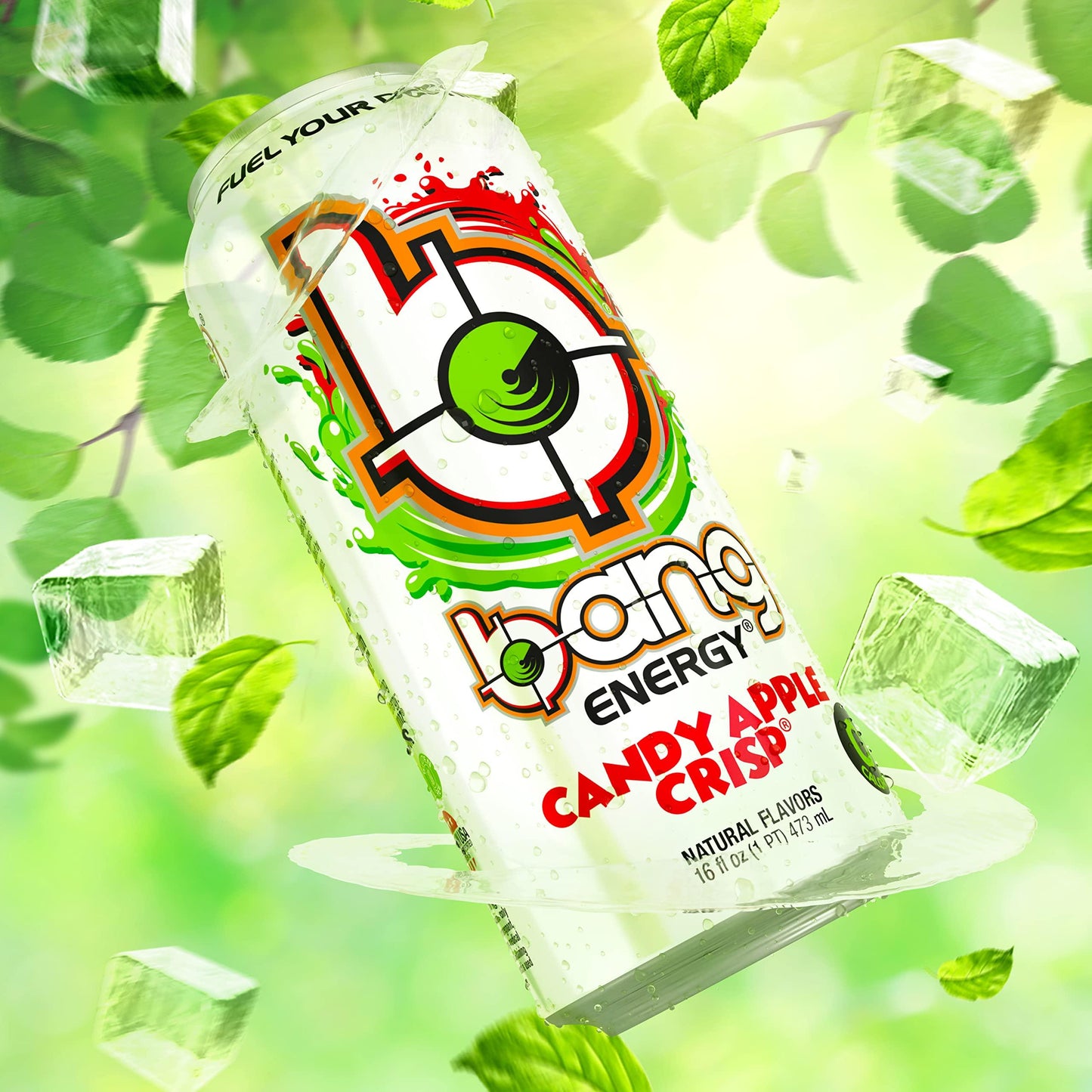 Candy Apple Crisp Bang Energy Drink - Sugar-Free & 0 Cal, 12-Pack of 16oz Cans