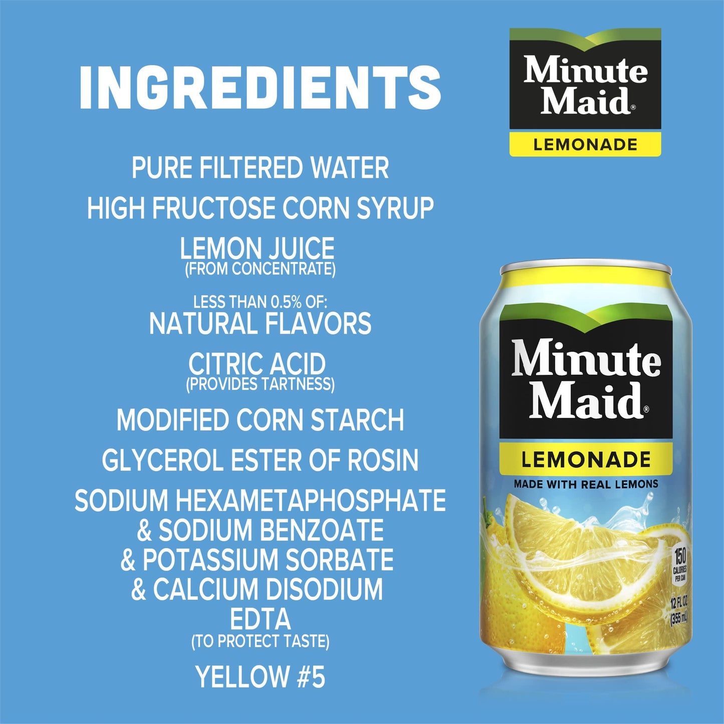 Minute Maid Lemonade Fruit Juice, 12 fl oz, 12 Cans