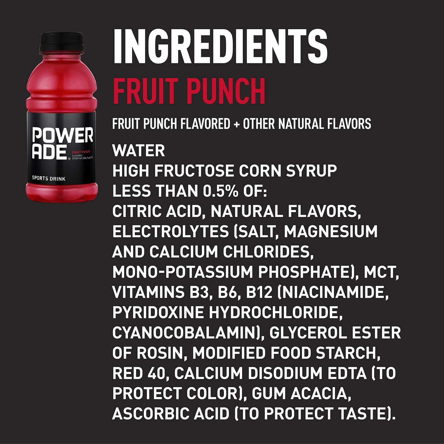 POWERADE Fruit Punch Beverage, 12 oz, 12 Count Pack