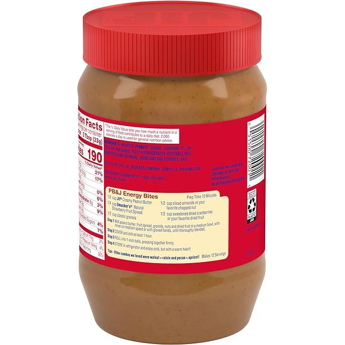 Jif Smooth Peanut Butter Spread, 40 oz Container - Jif