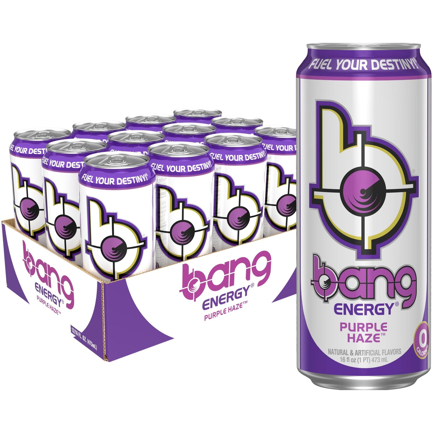 Bang Energy Purple Haze - Sugar-Free Energy Boost, 16oz (12-Pack)