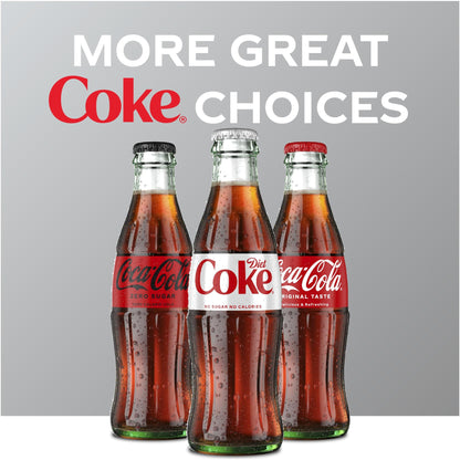 Diet Coke Zero Calorie Cola, 8 oz Glass Bottles, 6-Pack