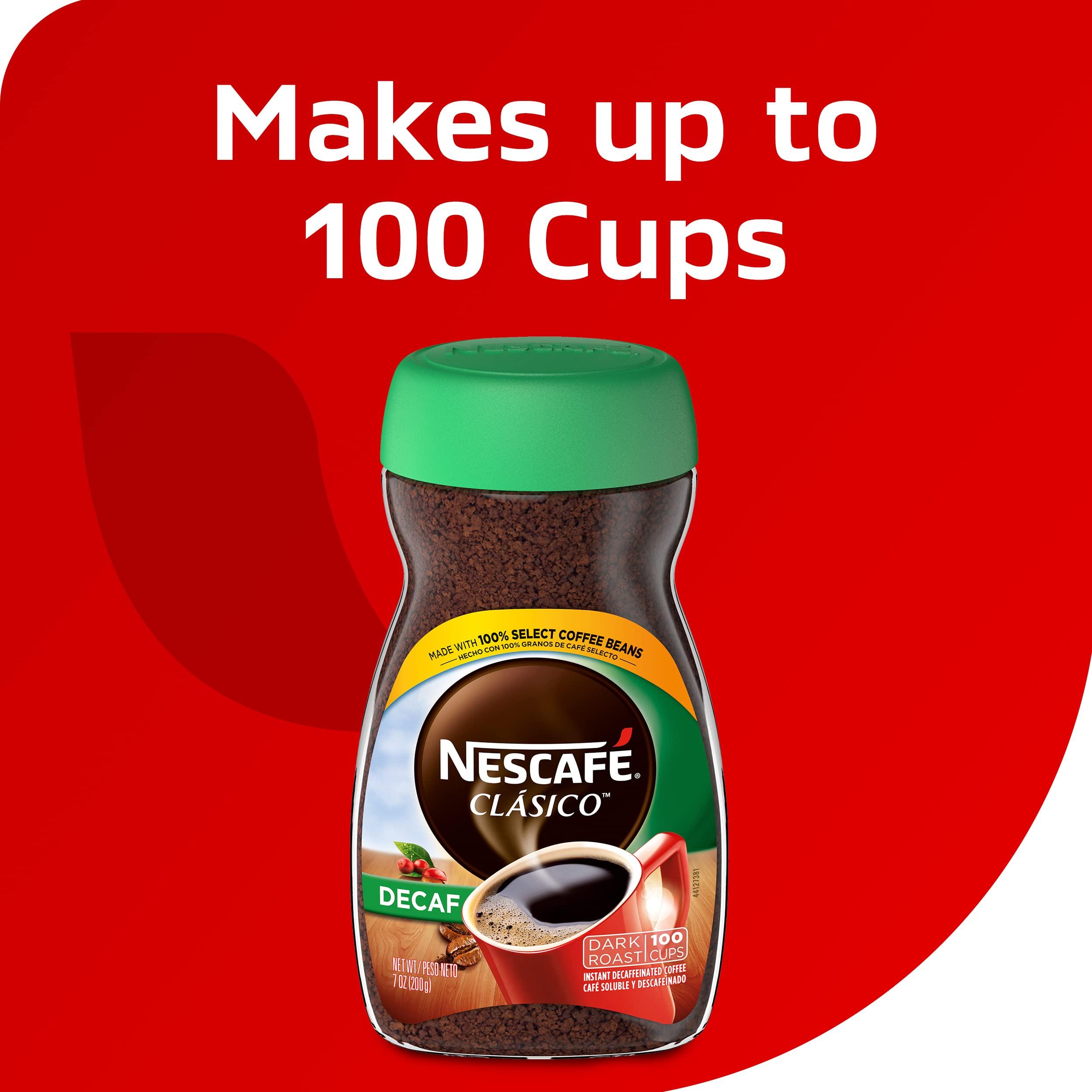 NESCAFÉ CLÁSICO Decaf Dark Roast Instant Coffee, 7 oz Jar (6 Pack) - NESCAFÉ