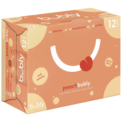 Bubly Peach Flavored Sparkling Water, 12 Oz Cans (12-Pack)