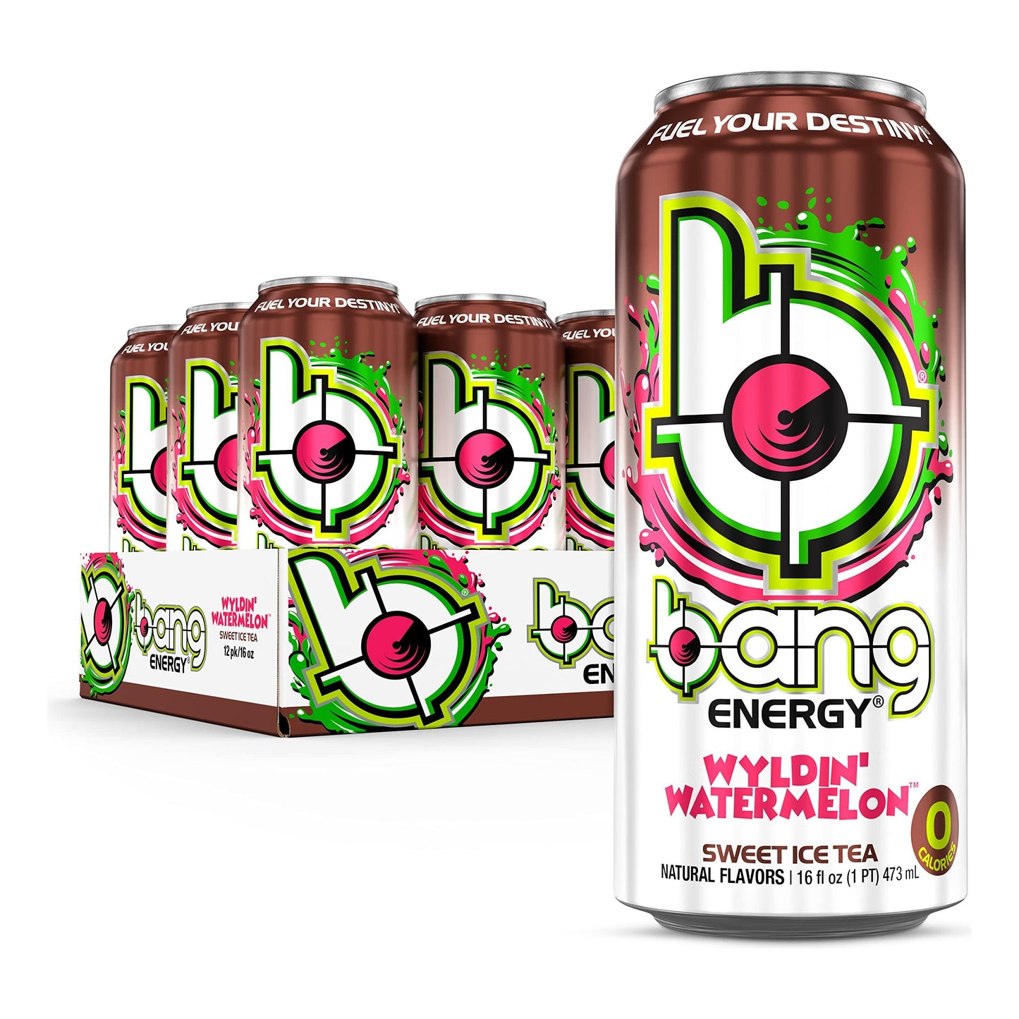 Bang Energy Wyldin’ Watermelon Sweet Tea - Sugar-Free 16oz Energy Drink (12-Pack)