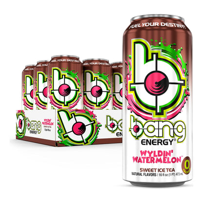 Bang Energy Wyldin’ Watermelon Sweet Tea - Sugar-Free 16oz Energy Drink (12-Pack)