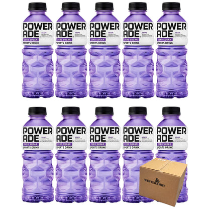 Powerade Zero Grape Flavor, Zero Calorie Electrolyte Sports Drink, 20oz Bottle (Pack of 10)