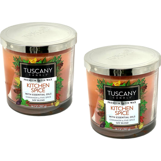 Tuscany Candle 14oz Scented Candle Soy Blend 2-Pack (Kitchen Spice)