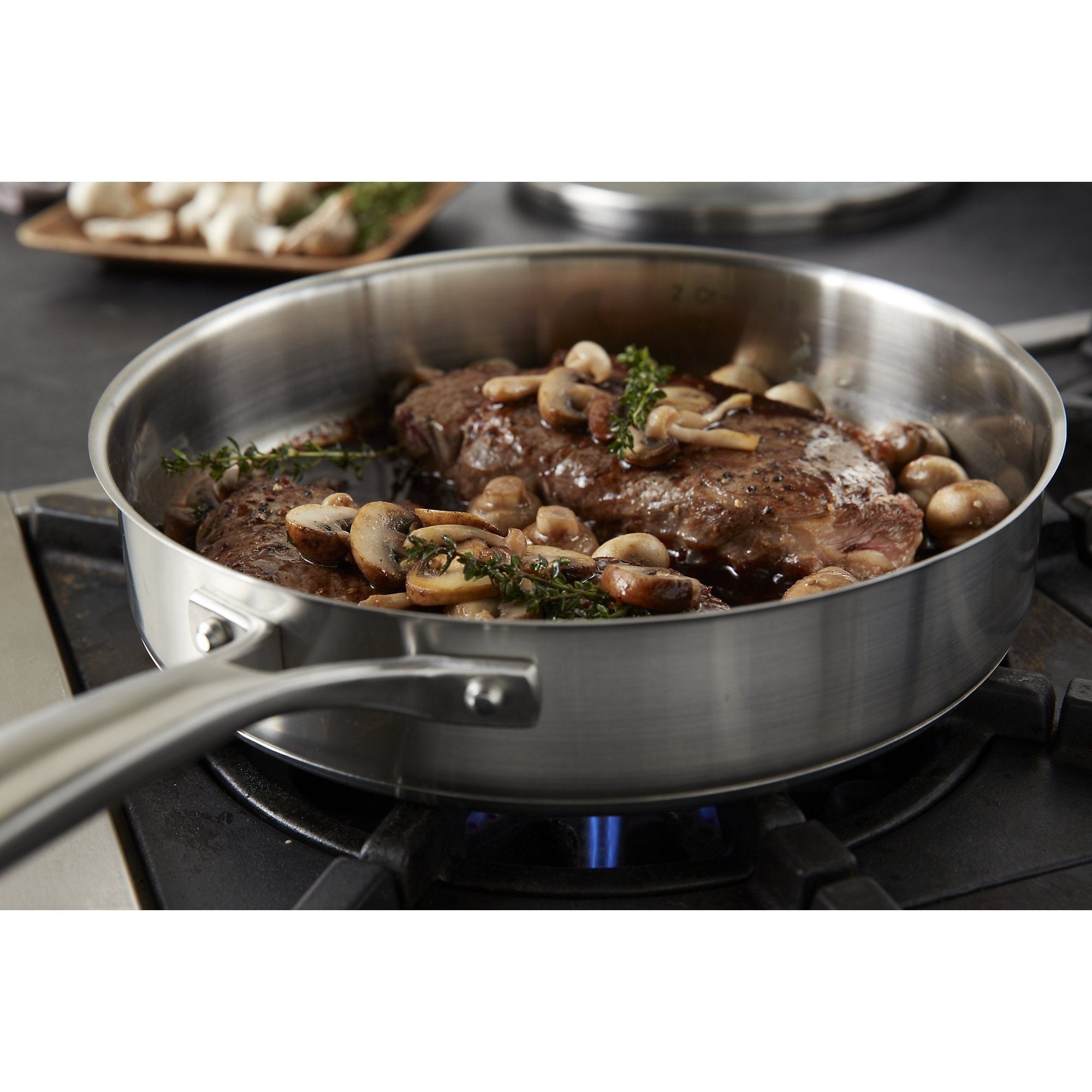 Calphalon Classic Stainless Steel Cookware Saute Pan, 3 Quart, Silver,2095189 - Calphalon