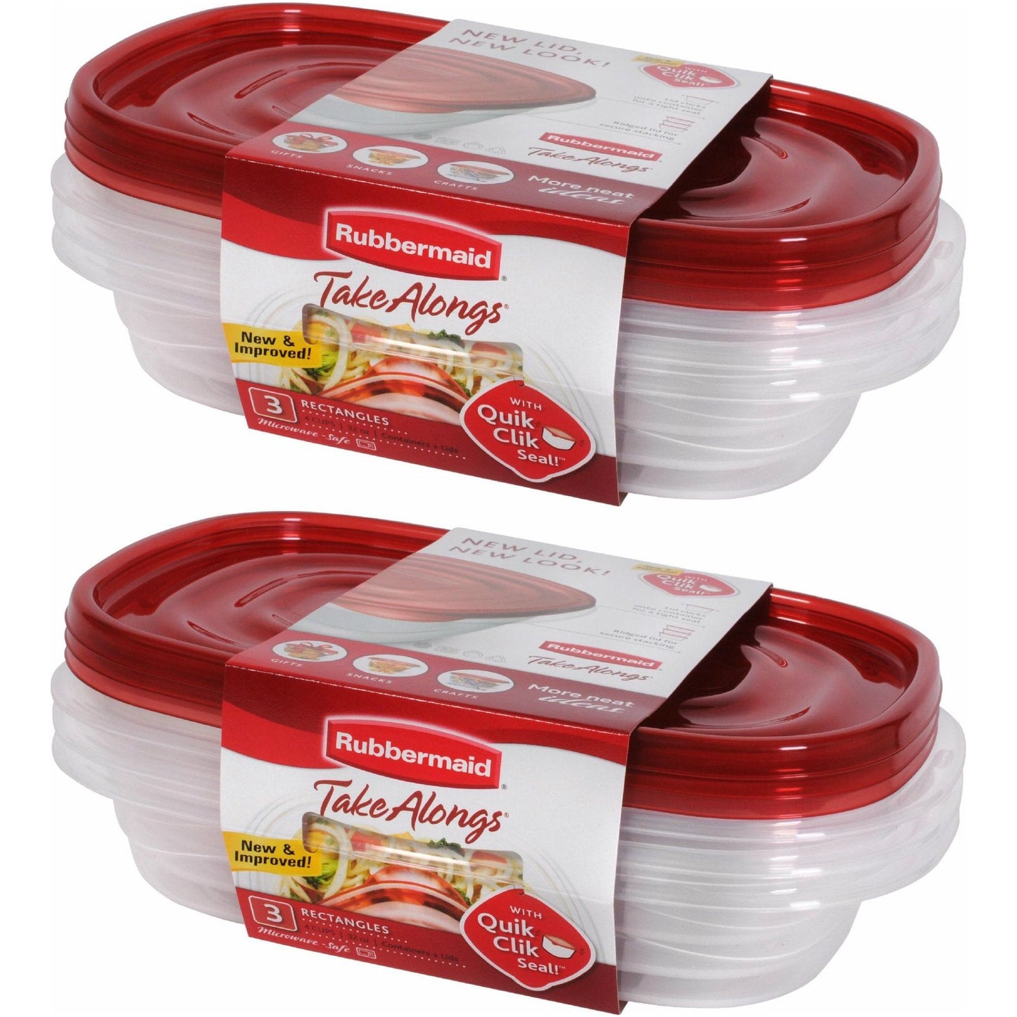 Rubbermaid Take Alongs 4-cup Rectangle Containers, 2-Pack of 3