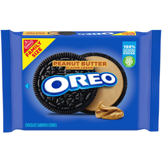 OREO Chocolate Sandwich Cookies with Peanut Butter Creme, Family Size, 17 oz