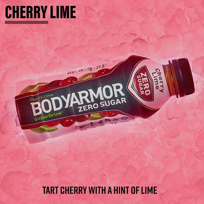 BODYARMOR ZERO Sugar Cherry Lime - Guilt-Free Hydration Sports Drink with Potassium Electrolytes, Antioxidants, and B-vitamins, 16 fl oz (12-pack)