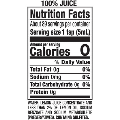 ReaLemon Pure Lemon Juice, 15 Fl Oz Bottle