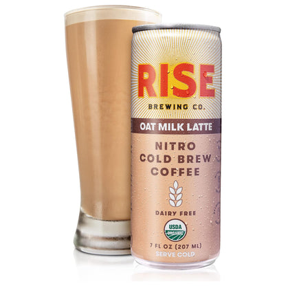 RISE Brewing Co. Oat Milk Latte Nitro Cold Brew, Dairy-Free, 7 fl oz Can