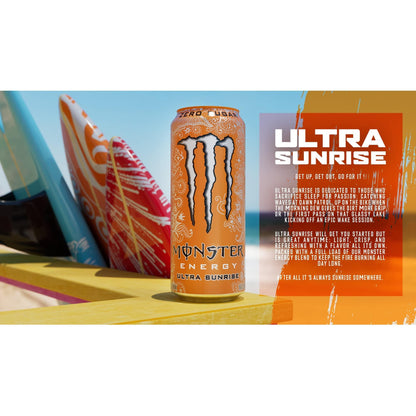 Monster Energy Ultra Sunrise 6 Pack - 16 oz Cans of Refreshing Energy