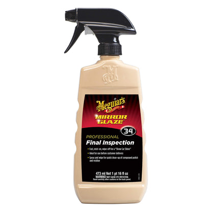 Meguiar's M34 Mirror Glaze Final Inspection‚ Professional Spray Detailer Gives Final Touch 16 oz