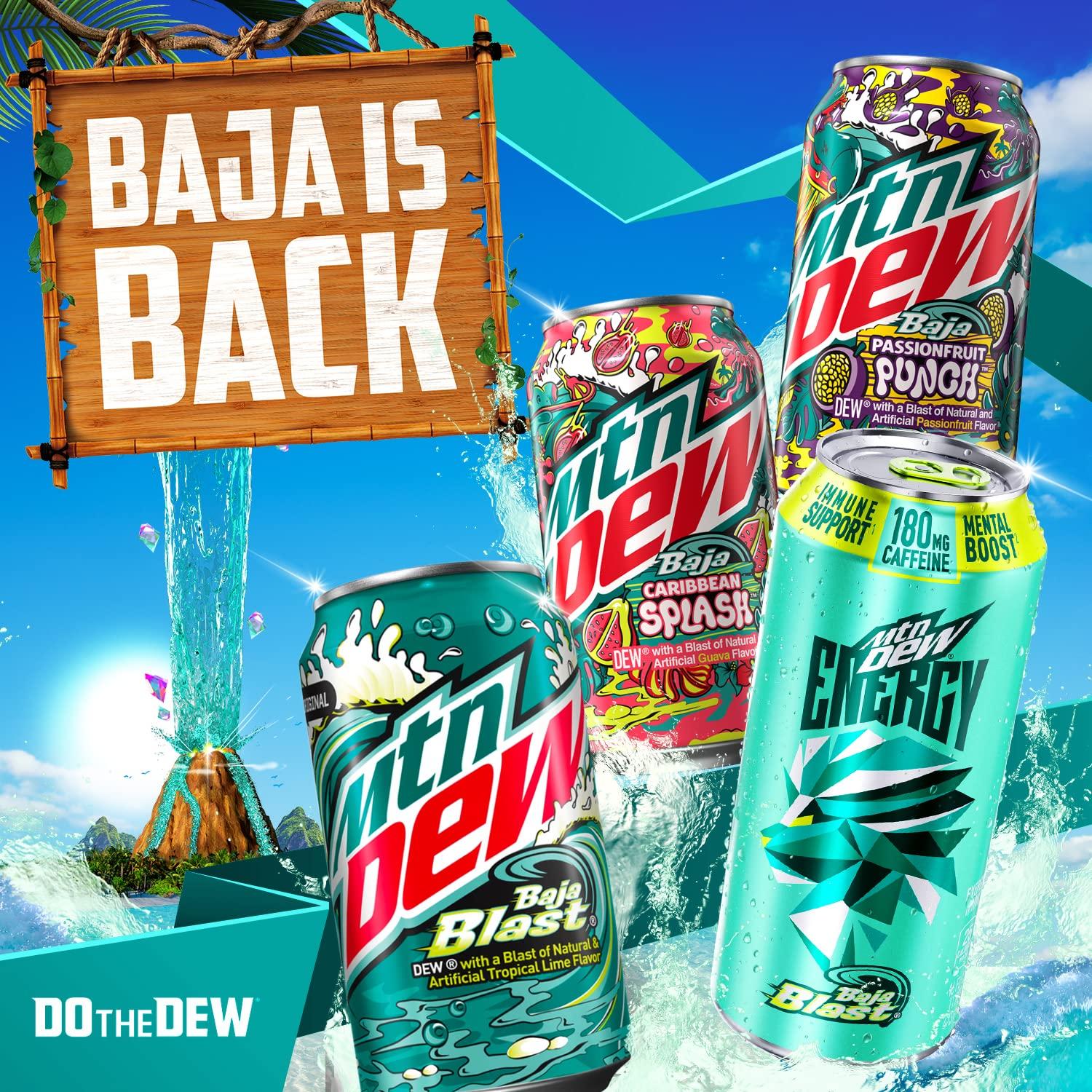 Mountain Dew Baja Blast Zero Sugar 20oz (Pack of 6) - Mountain Dew