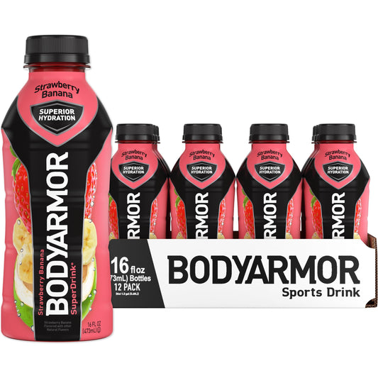 BODYARMOR Strawberry Banana Sports Drink - 16 Fl Oz (Pack of 12)