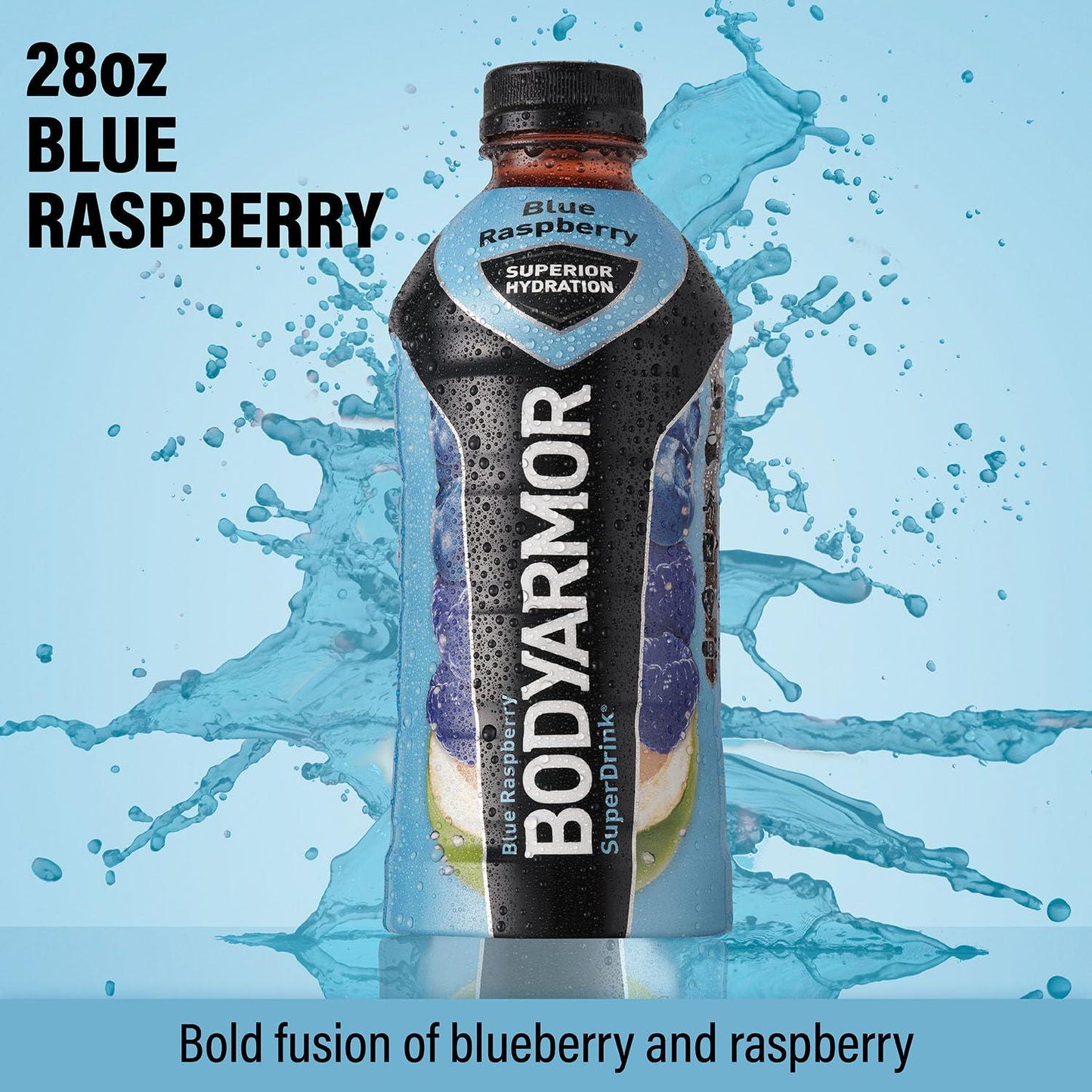 BODYARMOR Blue Raspberry Sports Drink, 28 Fl Oz (12-Pack) - Superior Hydration with Natural Ingredients