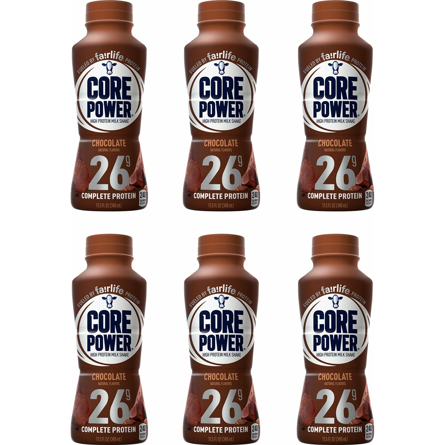 Fairlife Core Power Chocolate High Protein Milk Shake, 14 fl oz, (Pack of 6)