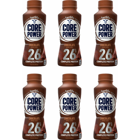 Fairlife Core Power Chocolate High Protein Milk Shake, 14 fl oz, (Pack of 6)