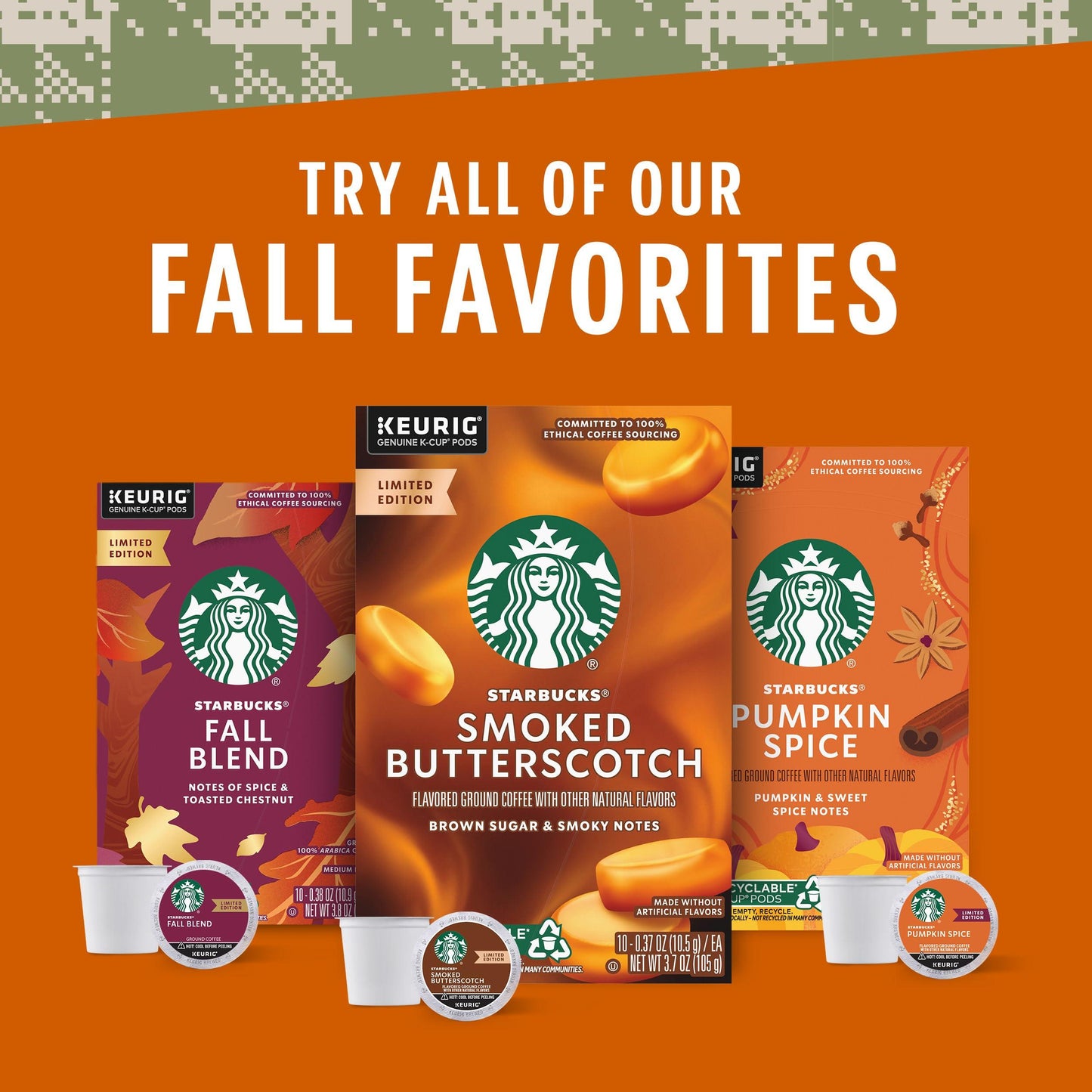 Starbucks K-Cup Coffee Pods, Pumpkin Spice Coffee, Limited Edition, 6 Boxes (60 Pods Total)