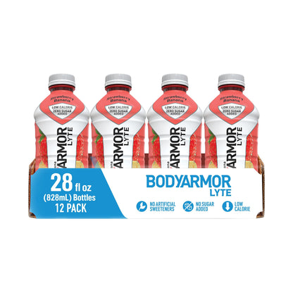 BODYARMOR LYTE Strawberry Banana Sports Drink, 28 Fl Oz (Pack of 12)