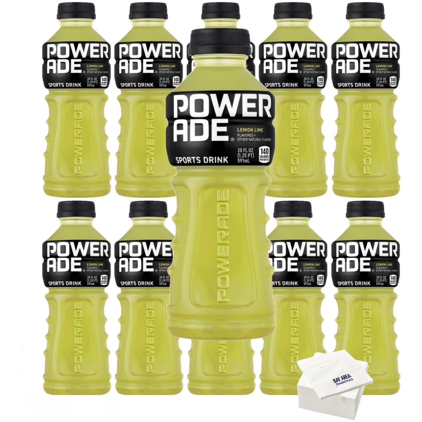 Powerade Lemon Lime Sports Drink, 20oz Bottles (Pack of 10)