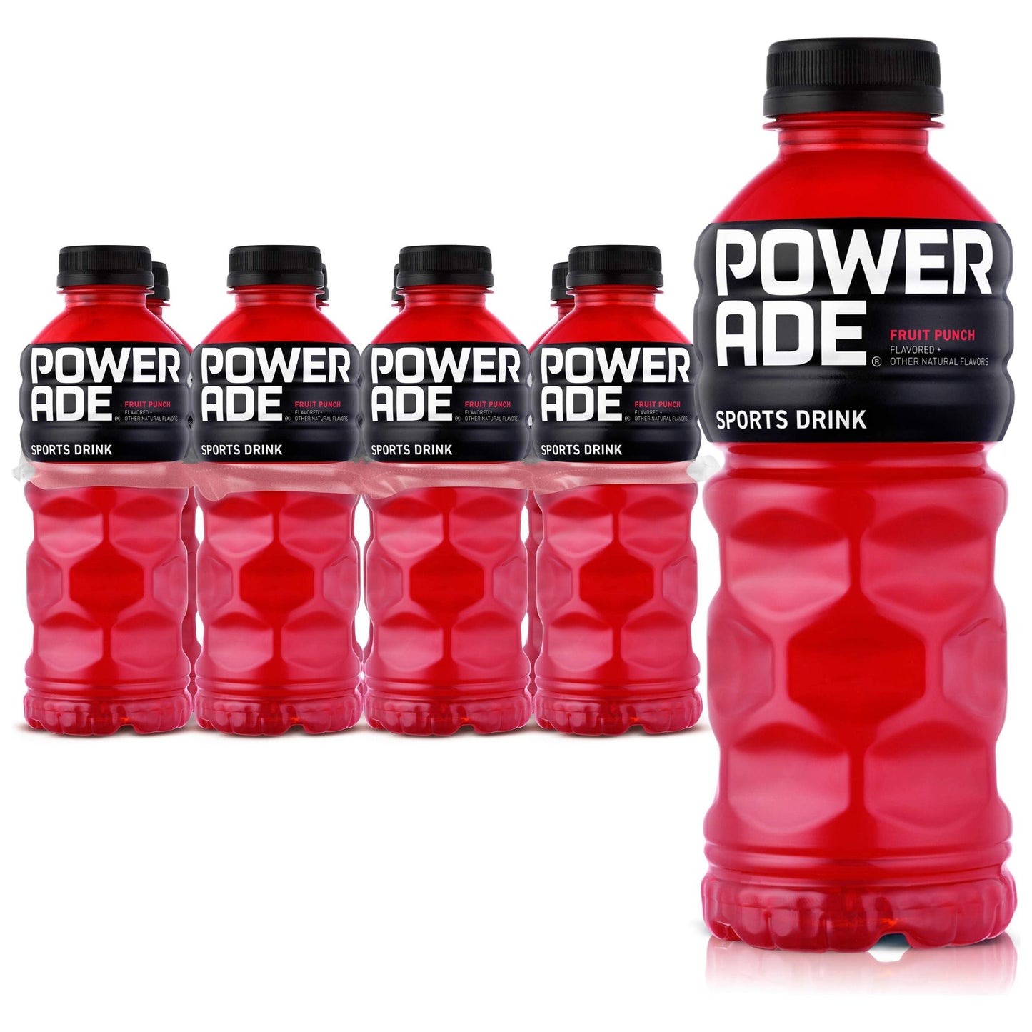 Powerade Electrolyte Fruit Punch, 20 Fl Oz Bottles, 8-Pack for Hydration and Energy