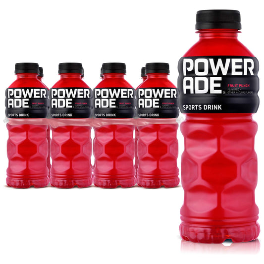 Powerade Electrolyte Fruit Punch, 20 Fl Oz Bottles, 8-Pack for Hydration and Energy - Powerade