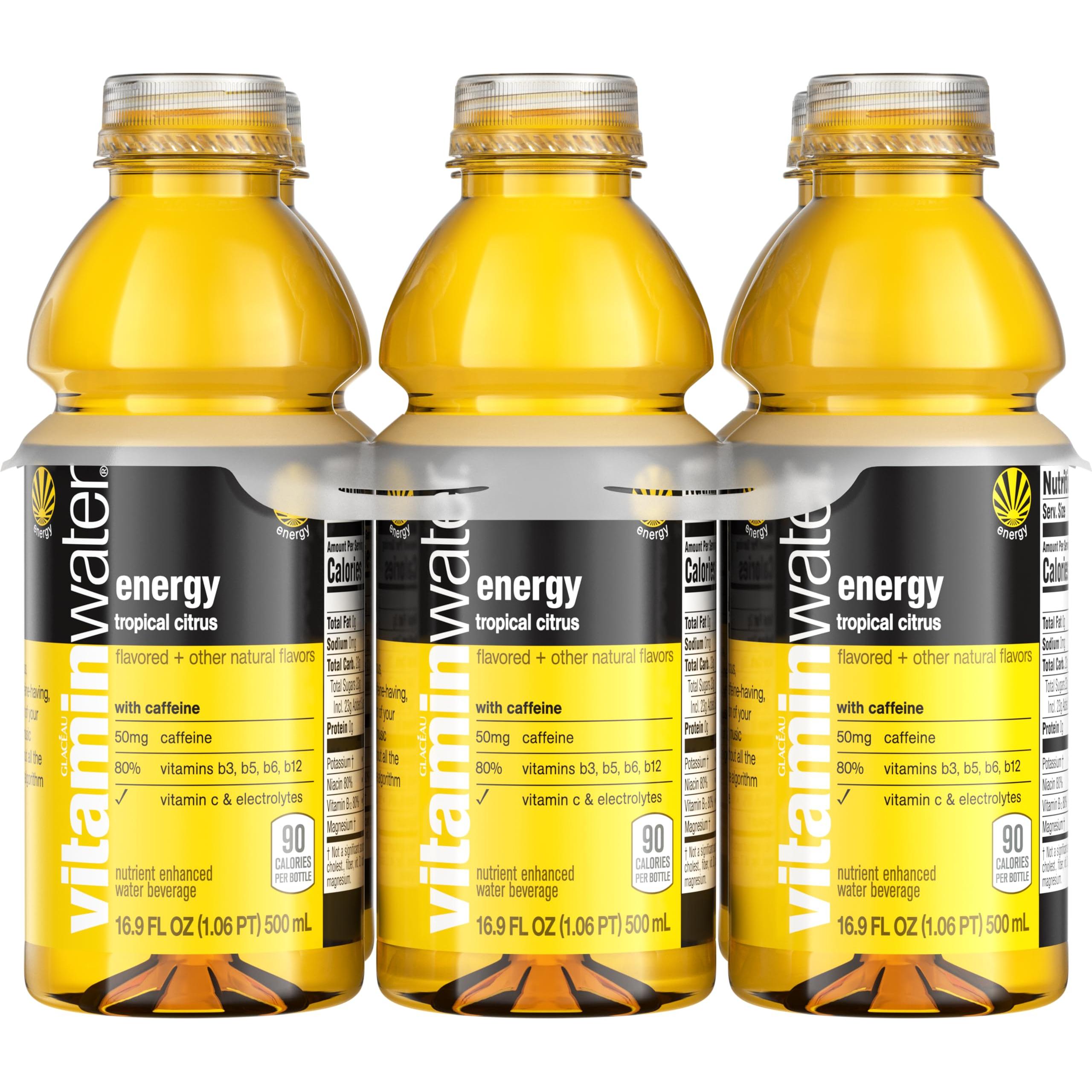 Tropical Citrus Vitaminwater Energy Pack - 6 Bottles of 16.9oz - Vitamin Water